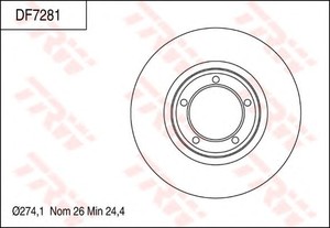 Фото Гальмівний диск TRW DF7281