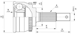 Фото Шарнірний комплект, привідний вал OPEN PARTS CVJ5522.10