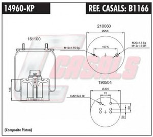 Фото Кожух пневматической рессоры CASALS B1166