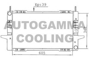 Фото Радіатор, охолодження двигуна AUTOGAMMA 100387