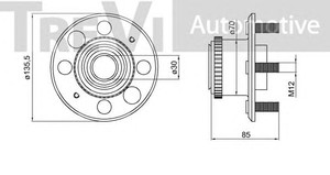 Фото Комплект подшипника ступицы колеса TREVI AUTOMOTIVE WB1475