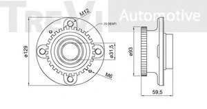 Фото Комплект подшипника ступицы колеса TREVI AUTOMOTIVE WB1586