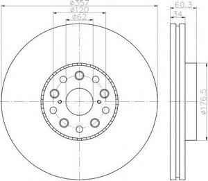 Фото Гальмівний диск Behr Hella Service 8DD 355 116-921