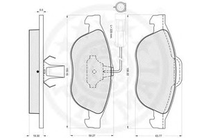 Фото Комлект гальмівних колодок, дисковий механізм OPTIMAL 10227