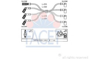 Фото Комплект дротів запалювання FACET 4.8887