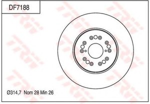 Фото Гальмівний диск TRW DF7188