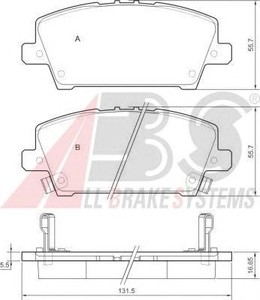 Фото Комплект гальмівних колодок, дискове гальмо ABS 37529 OE