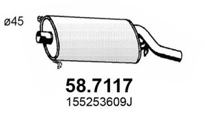 Фото Глушитель выхлопных газов конечный ASSO 58.7117