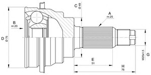 Фото Шарнірний комплект, приводний вал OPEN PARTS CVJ5585.10