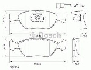 Фото Комлект гальмівних колодок, дисковий механізм Bosch 0 986 BB0 149