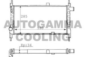 Фото Радіатор, охолодження двигуна AUTOGAMMA 100686