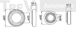 Фото Комплект подшипника ступицы колеса TREVI AUTOMOTIVE WB1119