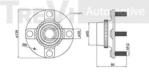 Фото Комплект подшипника ступицы колеса TREVI AUTOMOTIVE WB1457