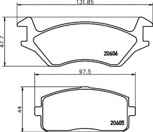 Фото Гальмівні колодки Behr Hella Service 8DB 355 007-231