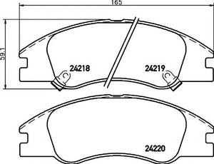 Фото Комлект гальмівних колодок, дисковий механізм Pagid T1519