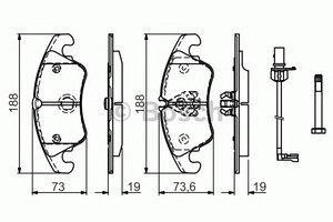 Фото Комплект гальмівних колодок, дискове гальмо Bosch 0 986 TB3 165