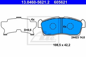 Фото Гальмівні колодки ATE 13.0460-5621.2