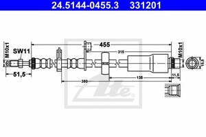 Фото Гальмівний шланг ATE 24.5144-0455.3