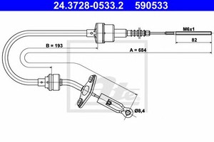 Фото Трос, керування зчепленням ATE 24.3728-0533.2