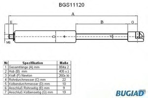 Фото Упругий элемент, капот BUGIAD BGS11120