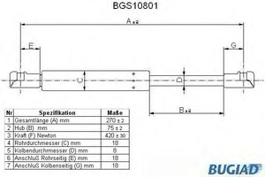 Фото Амортизатор капота BUGIAD BGS10801