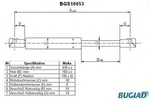 Фото Газовая пружина, заднее стекло BUGIAD BGS10953