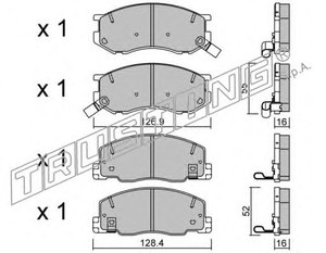 Фото Комлект гальмівних колодок, дисковий механізм TRUSTING 4720