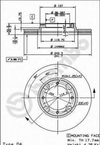 Фото Гальмівний диск Brembo 09.5004.10