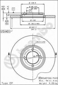 Фото Гальмівний диск AP Automotive Prod 15400