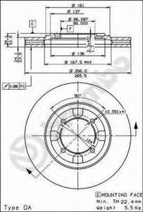 Фото Гальмівний диск AP Automotive Prod 24341