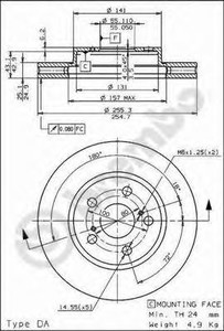 Фото Гальмівний диск AP Automotive Prod 24520