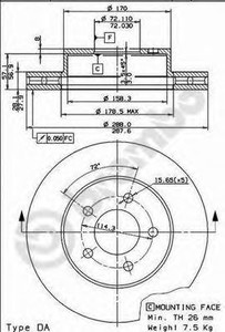 Фото Гальмівний диск AP Automotive Prod 24824