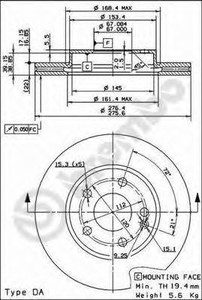 Фото Гальмівний диск AP Automotive Prod 24851E