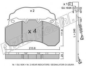 Фото Комлект гальмівних колодок, дисковий механізм fri.tech. 604.0W