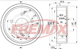 Фото Гальмівний барабан FREMAX BD-0114