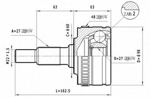 Фото Шарнірний комплект, приводний вал STATIM C.211