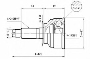 Фото Шарнірний комплект, приводний вал STATIM C.474