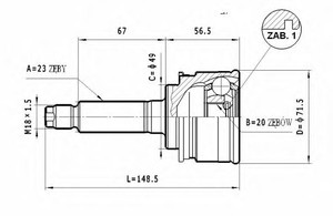 Фото Шарнірний комплект, приводний вал STATIM C.636