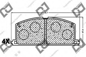 Фото Комплект гальмівних колодок, дискове гальмо DJ PARTS BP1003