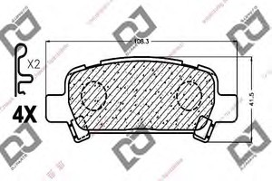 Фото Комплект гальмівних колодок, дискове гальмо DJ PARTS BP1039