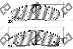 Фото Комплект гальмівних колодок, дискове гальмо DJ PARTS BP1040