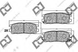 Фото Комплект гальмівних колодок, дискове гальмо DJ PARTS BP1053