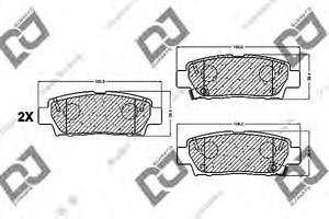 Фото Комплект гальмівних колодок, дискове гальмо DJ PARTS BP1068