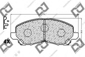 Фото Комплект гальмівних колодок, дискове гальмо DJ PARTS BP1151