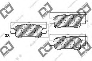 Фото Комплект гальмівних колодок, дискове гальмо DJ PARTS BP1146