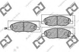 Фото Комплект гальмівних колодок, дискове гальмо DJ PARTS BP1207