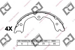 Фото Комплект тормозных колодок, стояночная тормозная система DJ PARTS BS1144