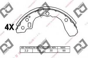 Фото Комплект тормозных колодок, стояночная тормозная система DJ PARTS BS1157