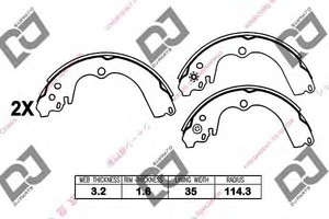 Фото Комплект тормозных колодок, стояночная тормозная система DJ PARTS BS1018