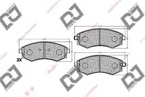 Фото Комплект гальмівних колодок, дискове гальмо DJ PARTS BP1355